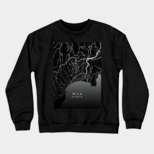 Nice France City Map dark Crewneck Sweatshirt